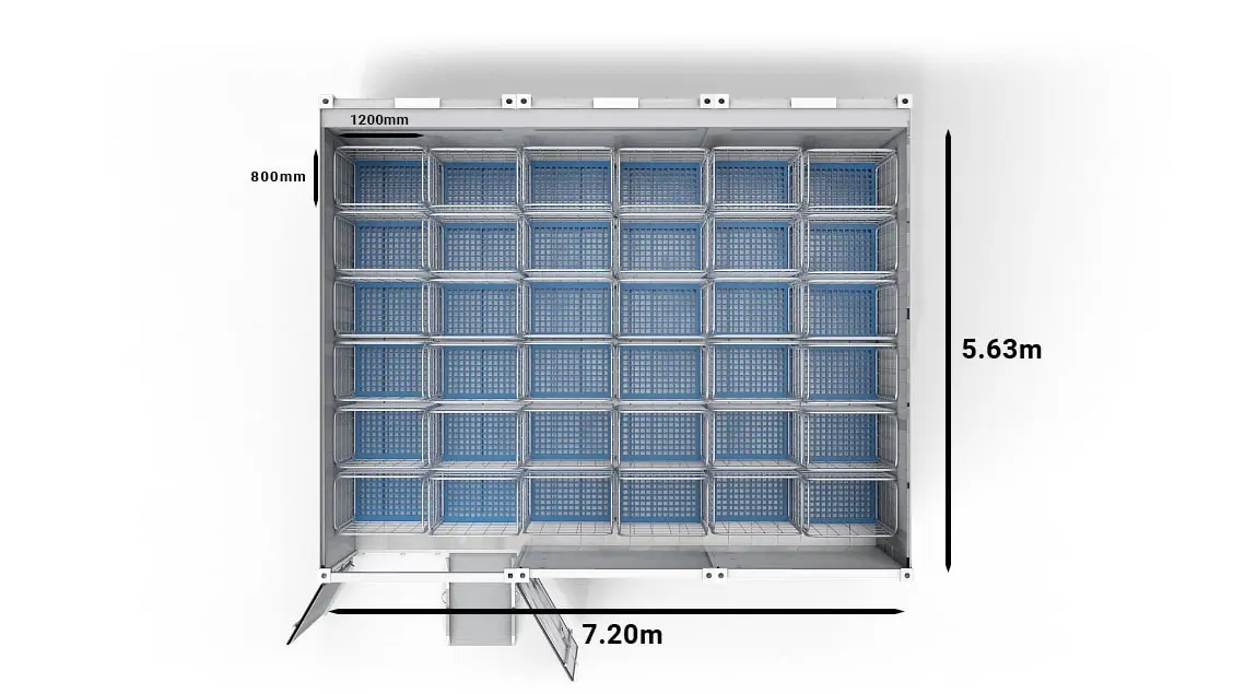 ArcticSuperStore_20ft_Small_Pallets-Trolley_Top_Dimensions